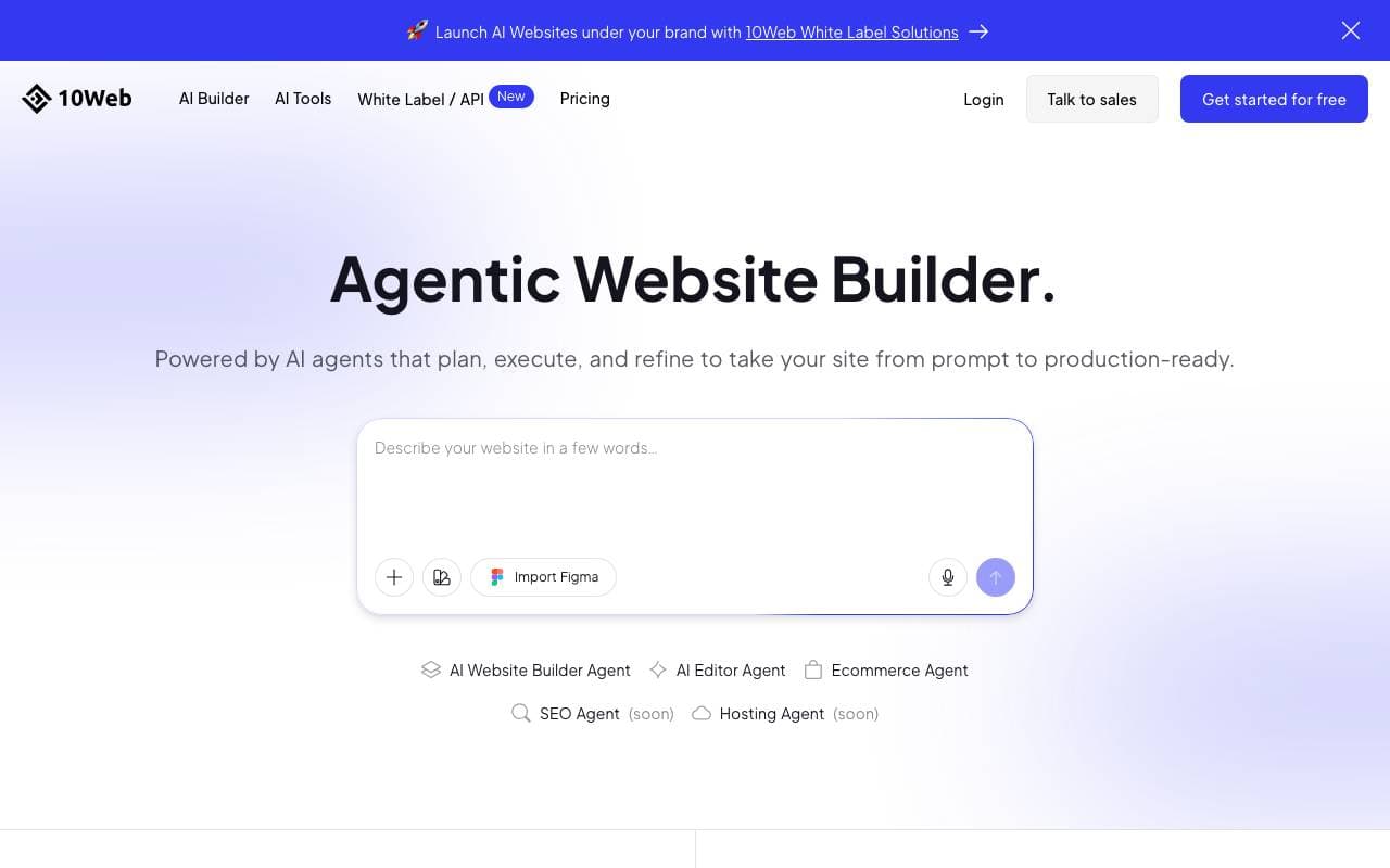 10Web interface preview