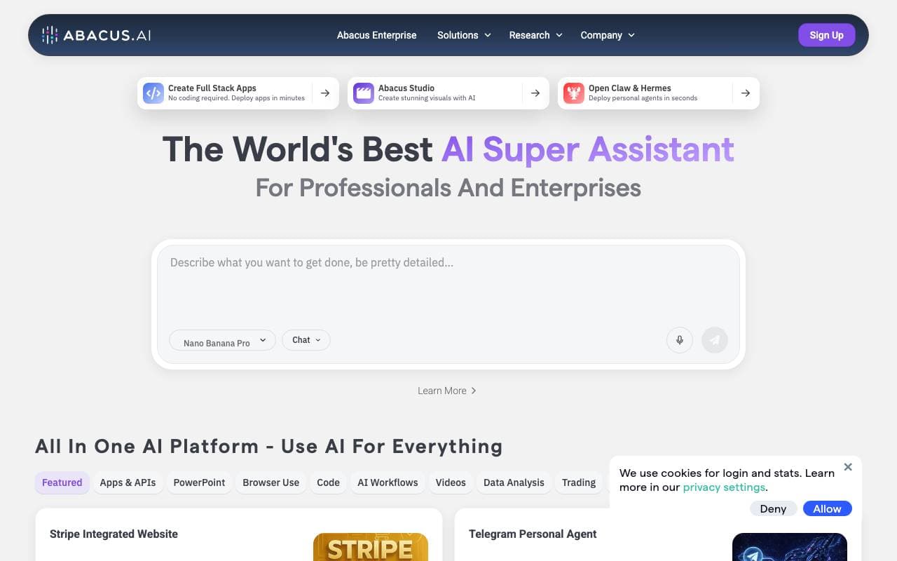 AbacusAI interface preview