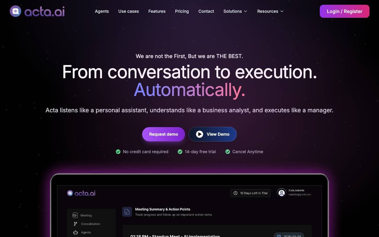 Acta interface preview
