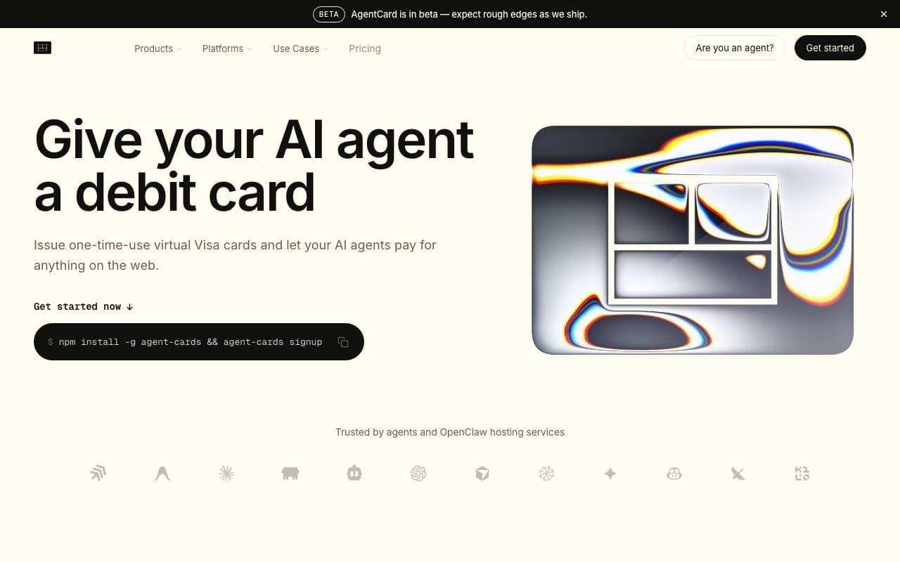 AgentCard interface preview