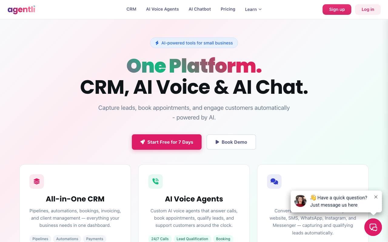 Agentli interface preview