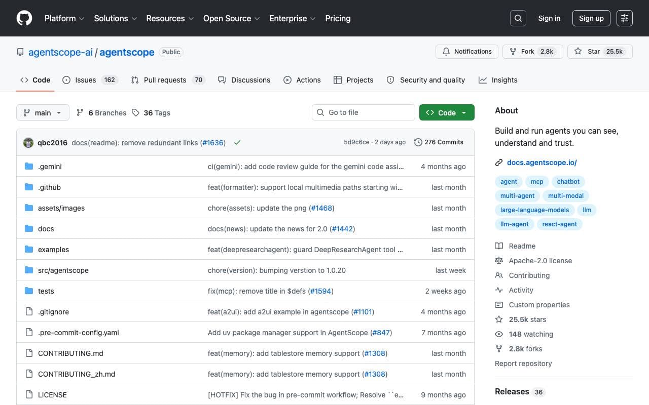 AgentScope interface preview