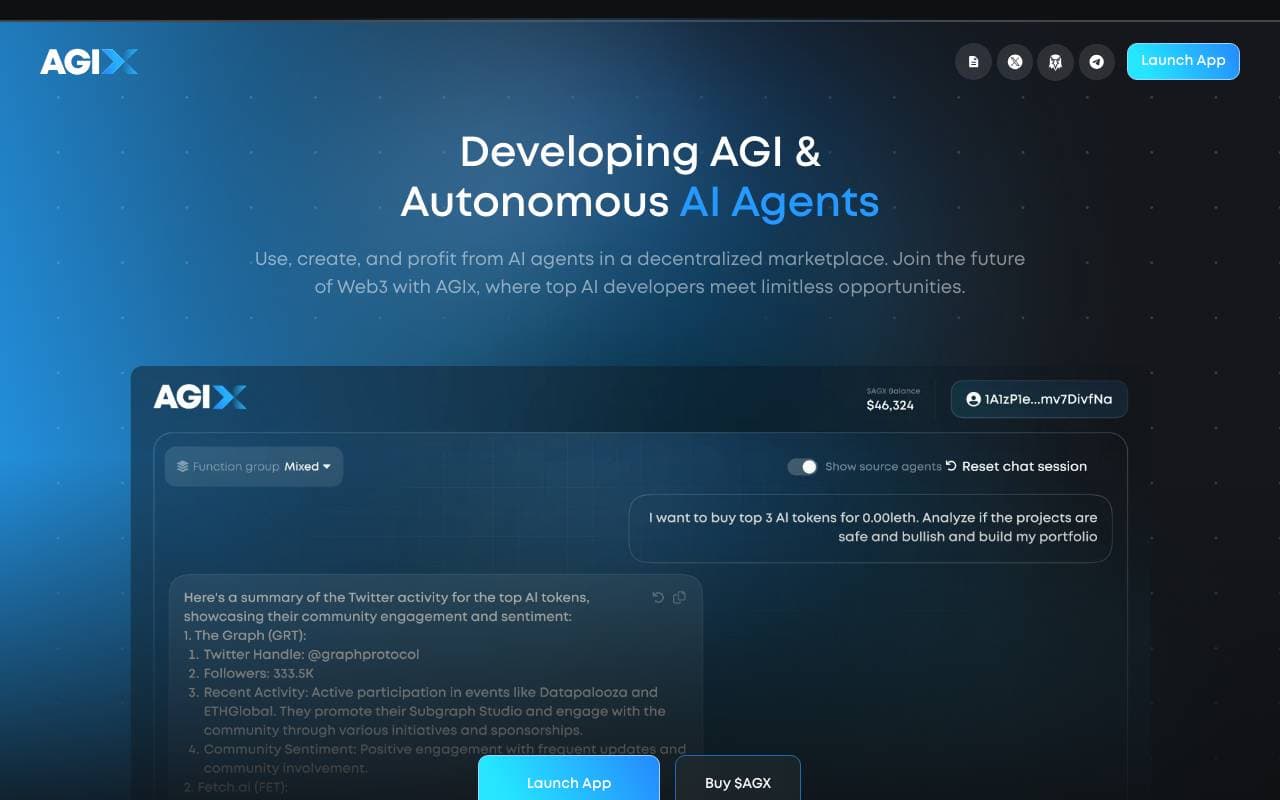 AGIX interface preview