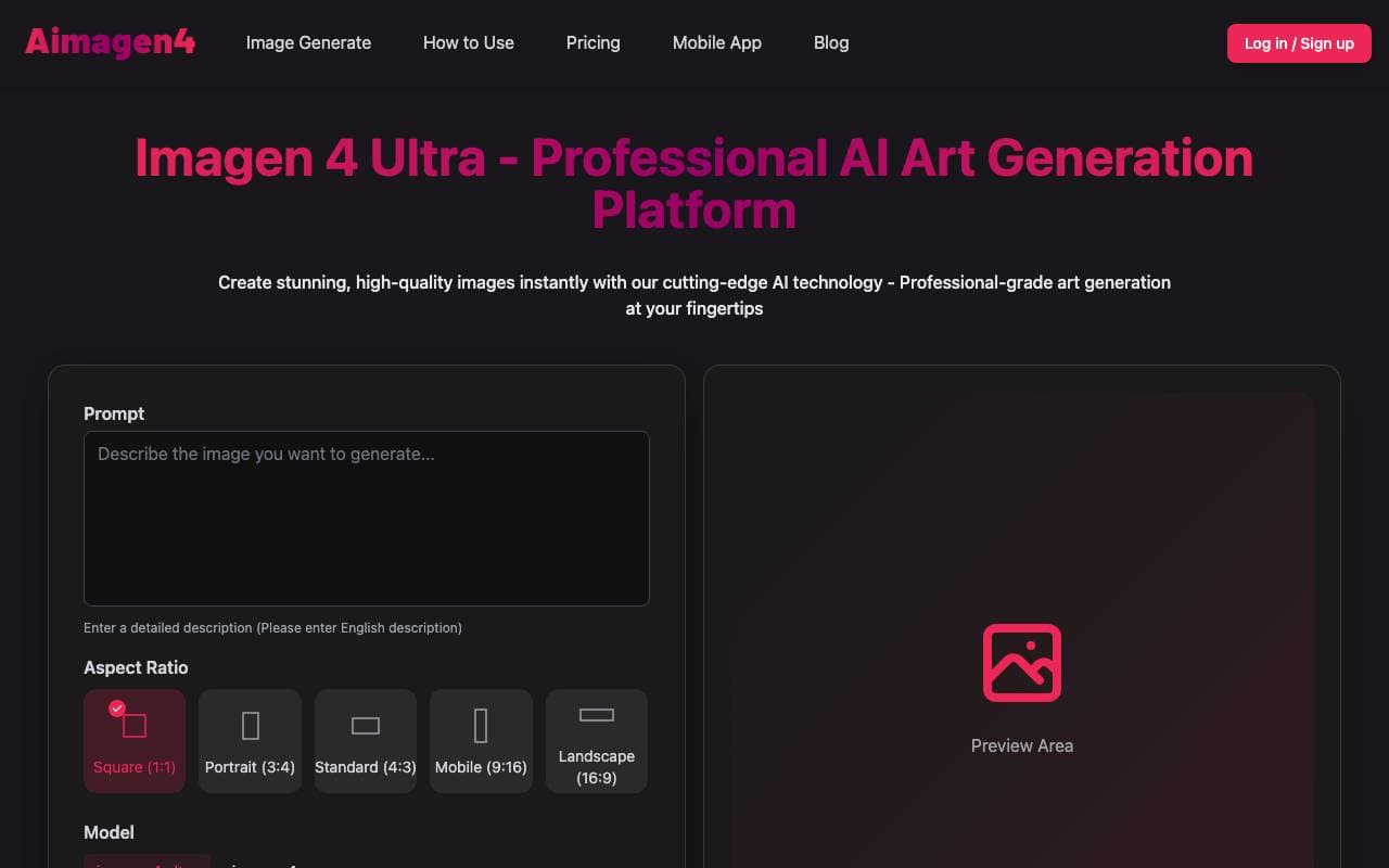 AIMagen4 interface preview