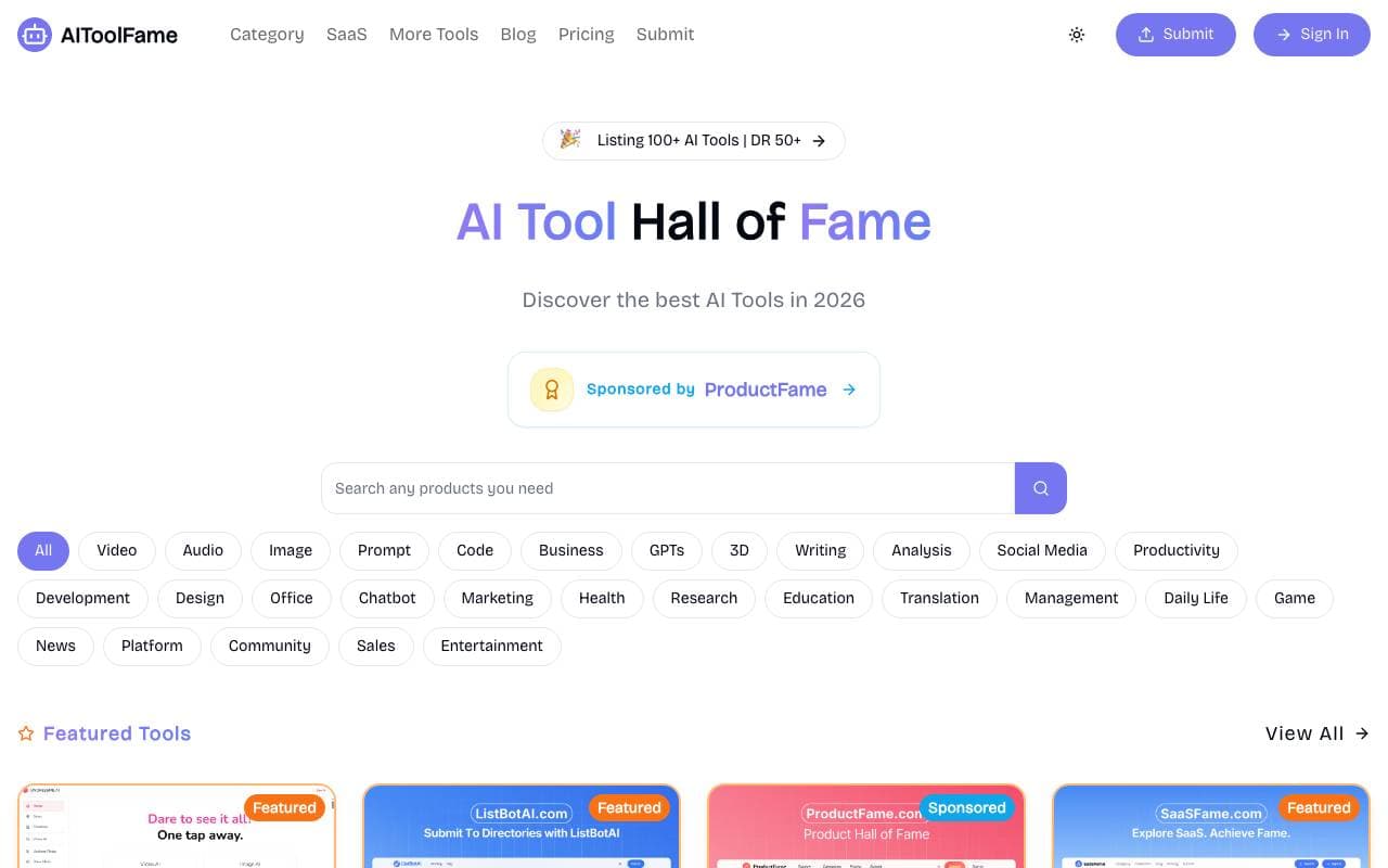AIToolFame interface preview