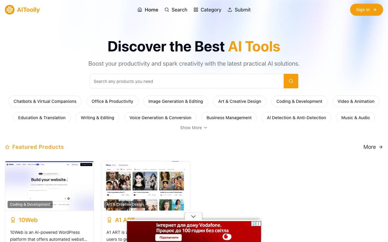 AIToolly interface preview