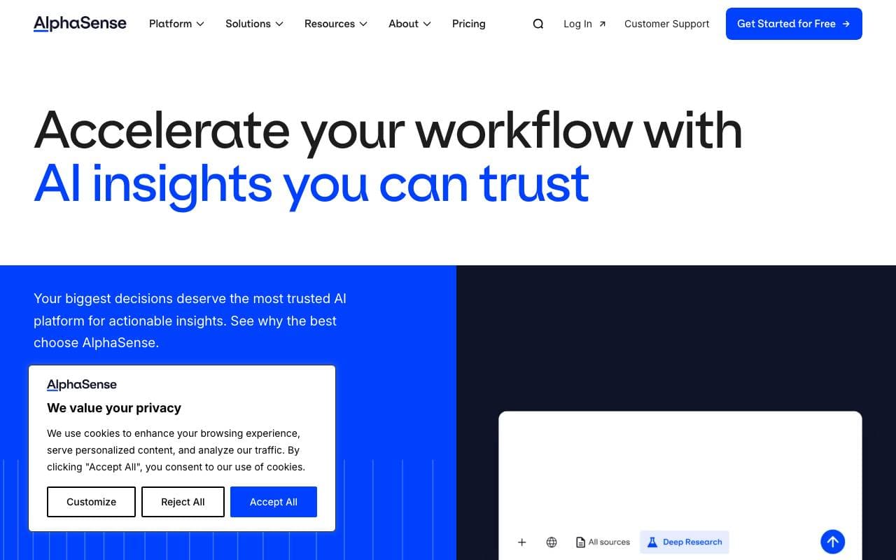 AlphaSense interface preview