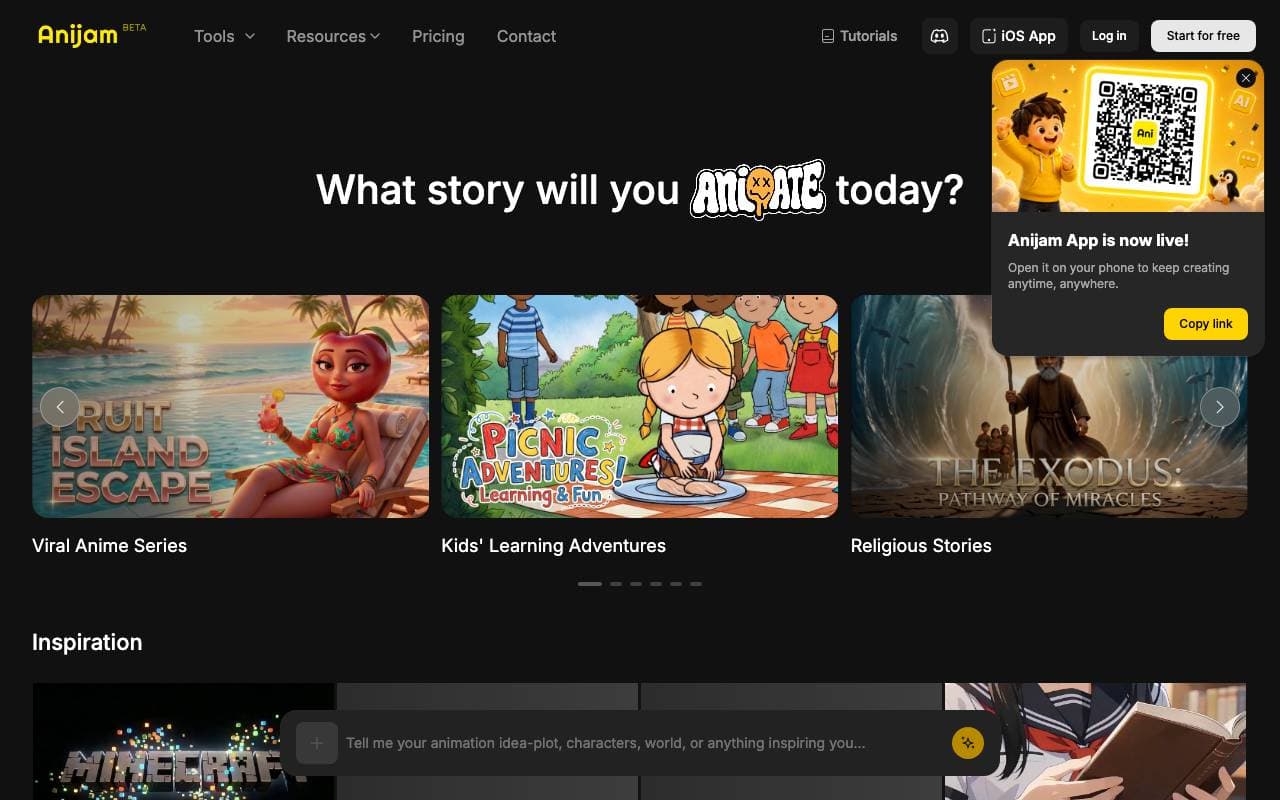 Anijam interface preview