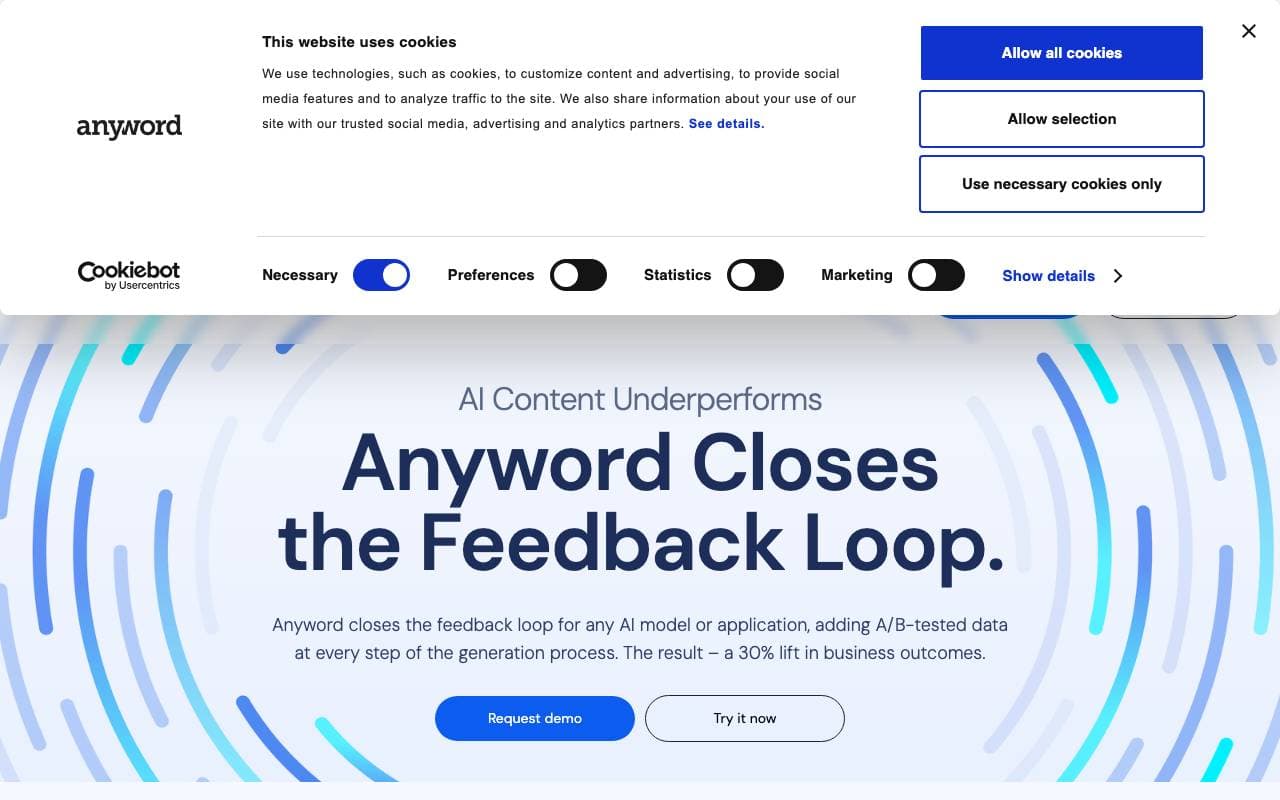 Anyword interface preview