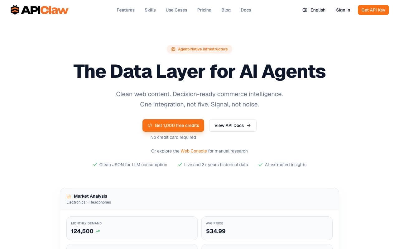 APIClaw interface preview