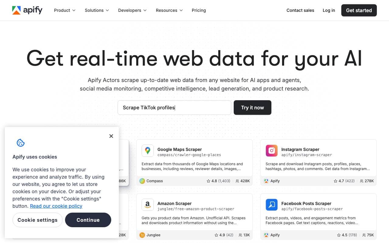 Apify interface preview