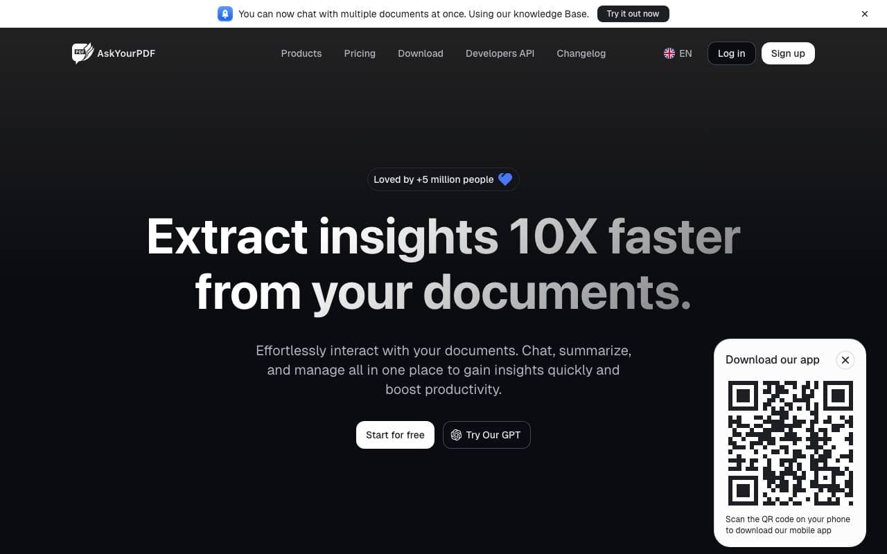 AskYourPDF interface preview