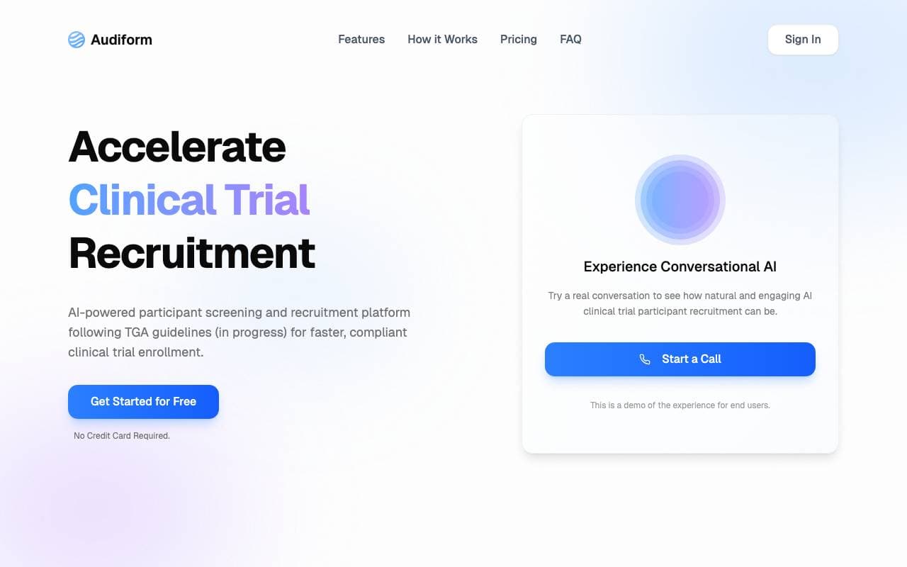Audiform interface preview
