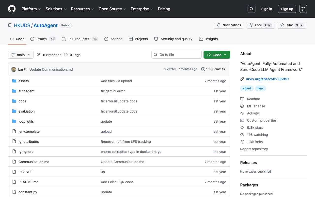 AutoAgent interface preview