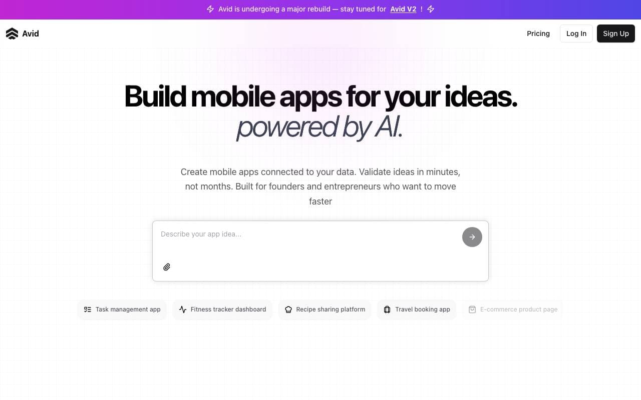 Avid interface preview