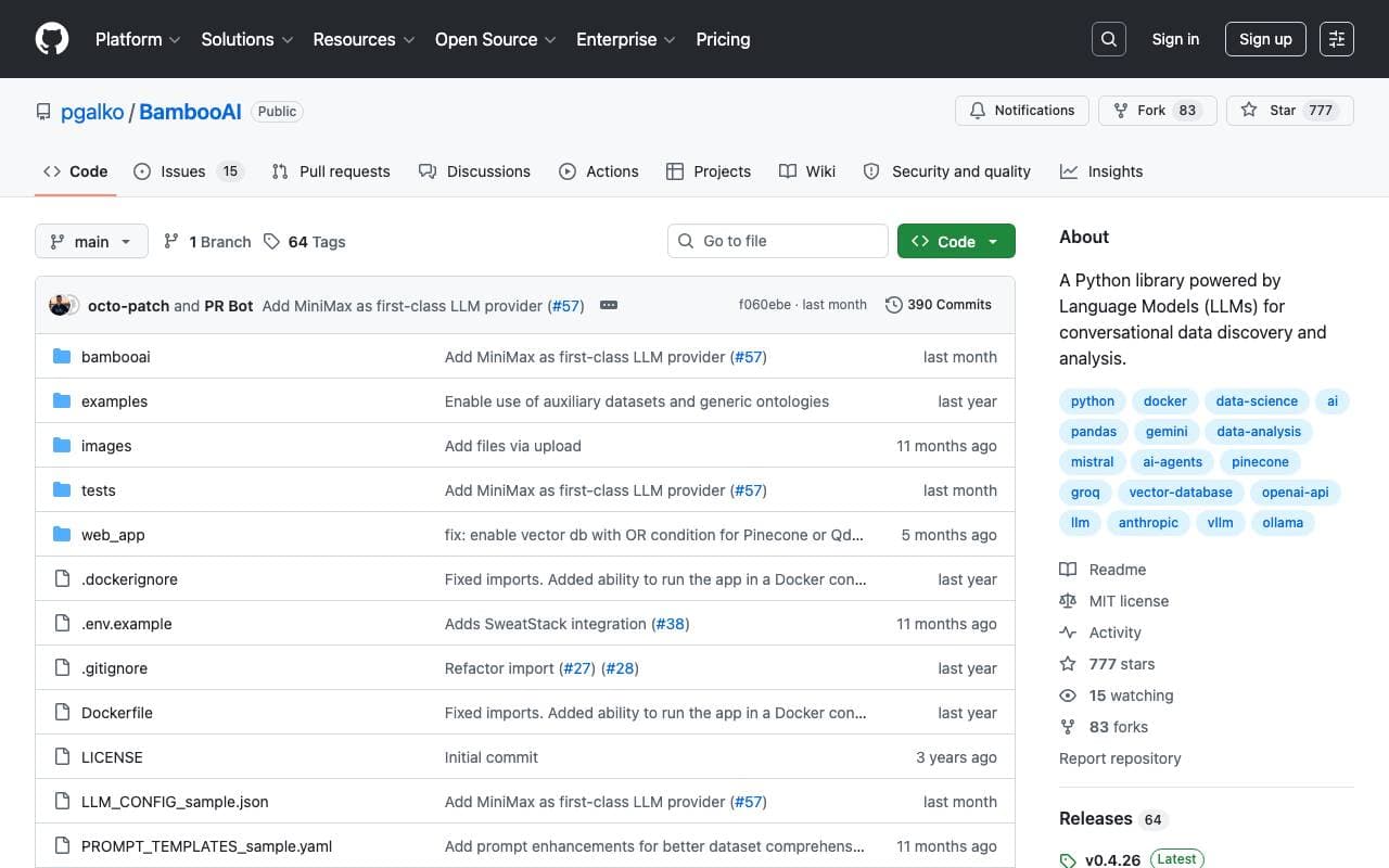 BambooAI interface preview