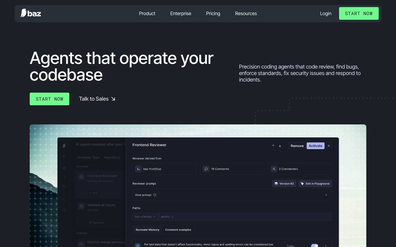 Baz interface preview