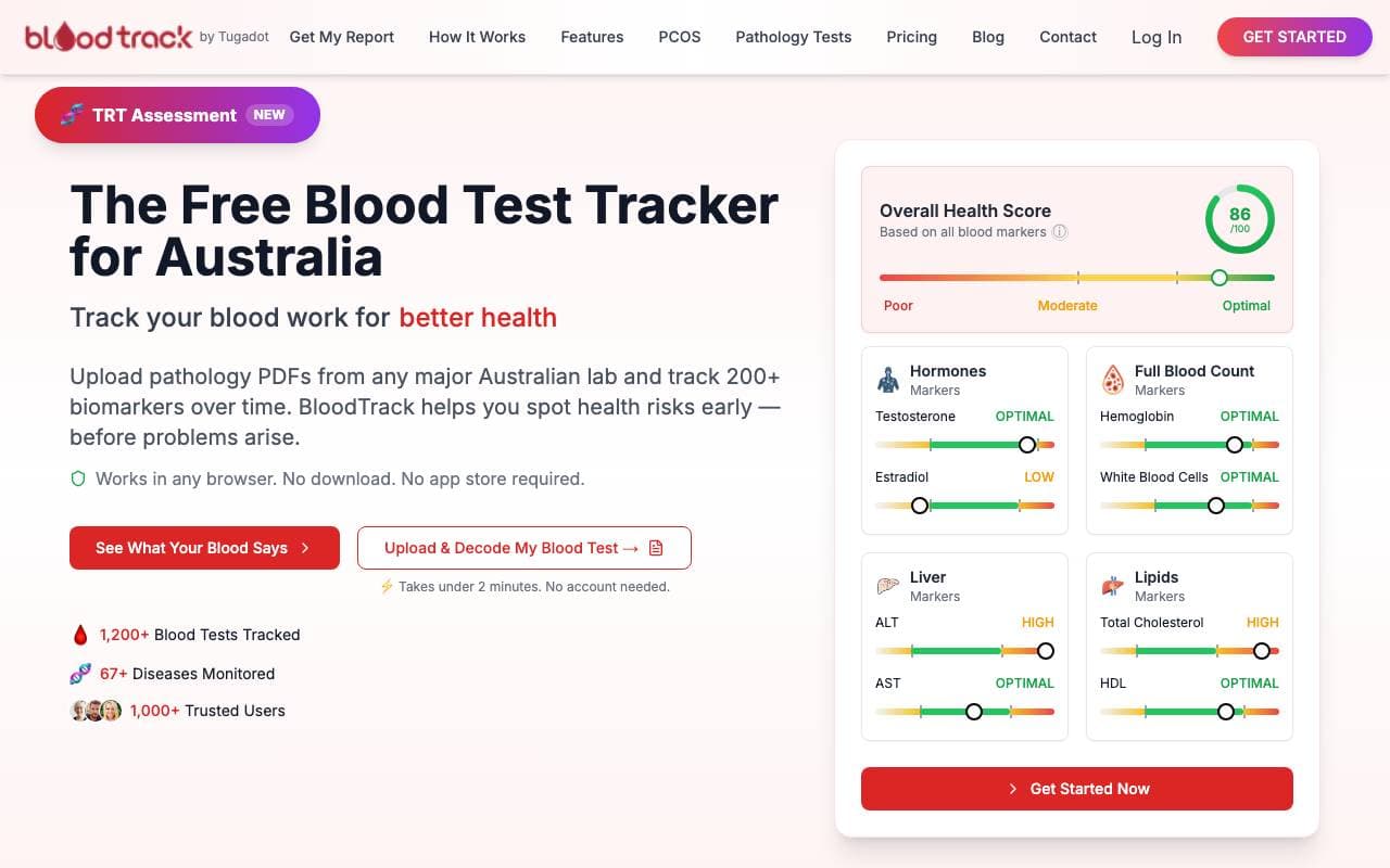 BloodTrack interface preview
