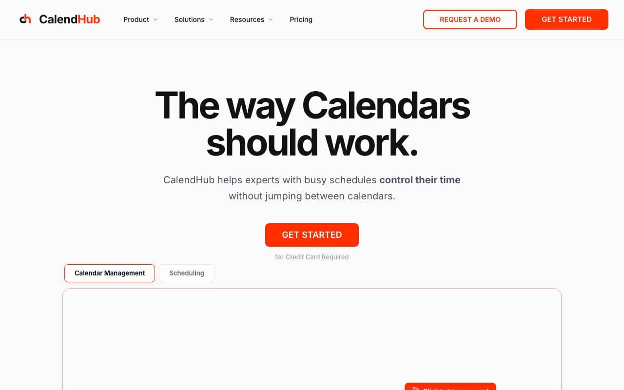 CalendHub interface preview