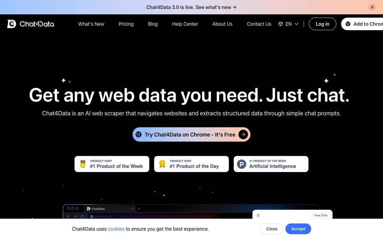 Chat4Data interface preview