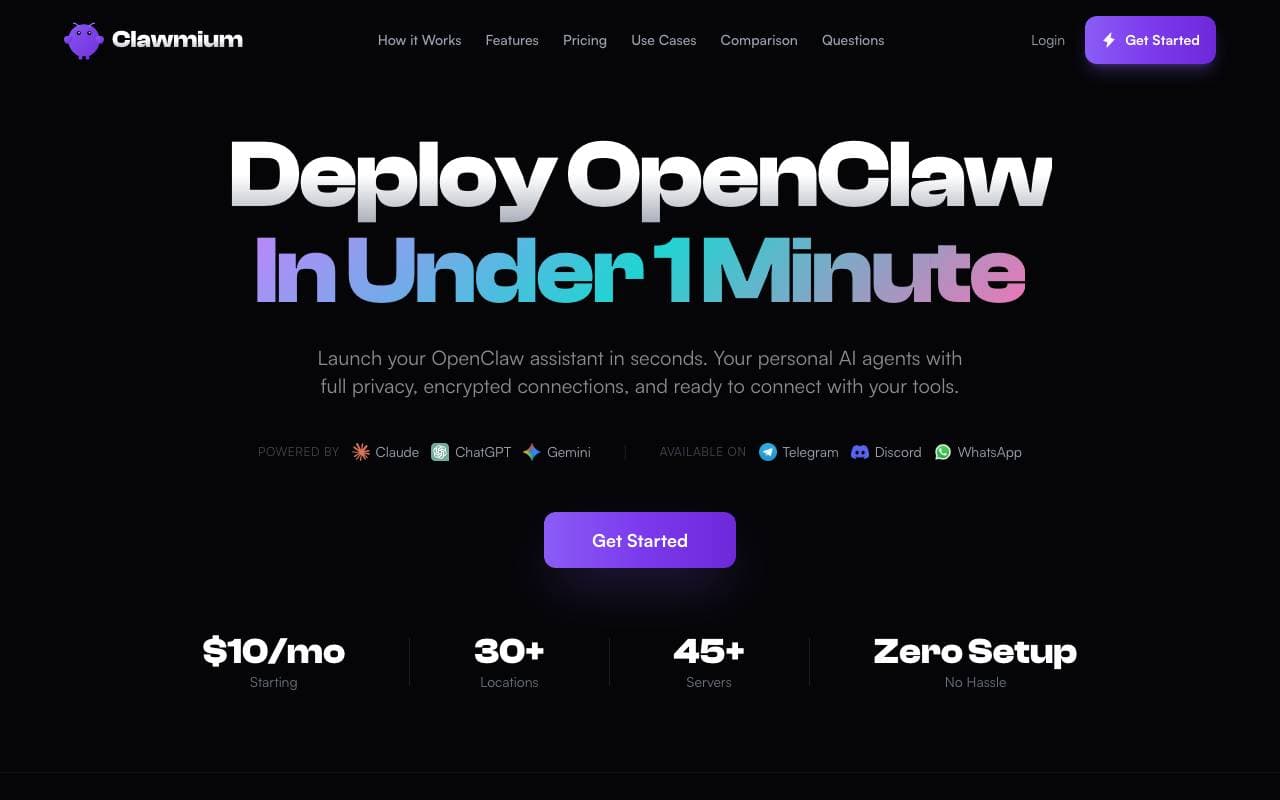Clawmium interface preview