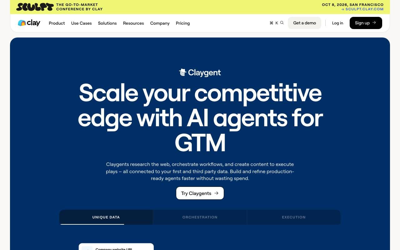 Claygent interface preview