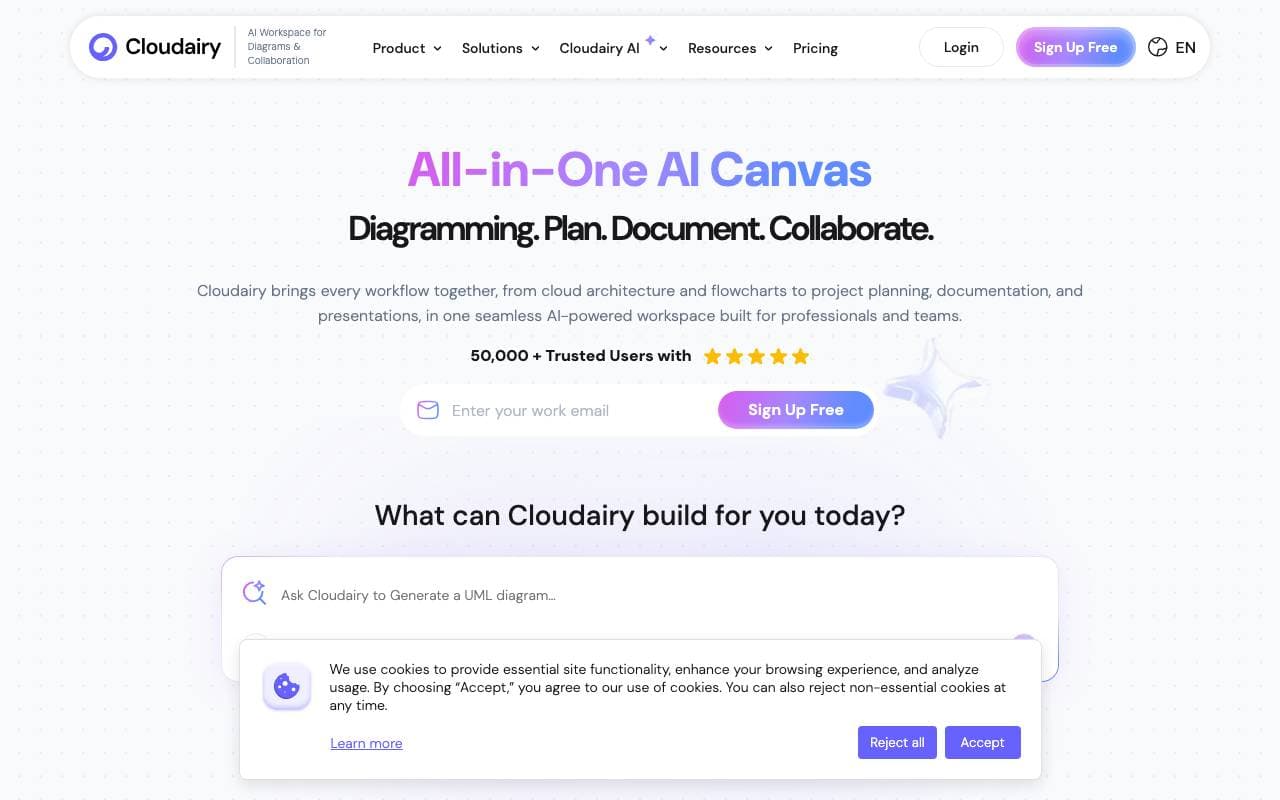 Cloudairy interface preview