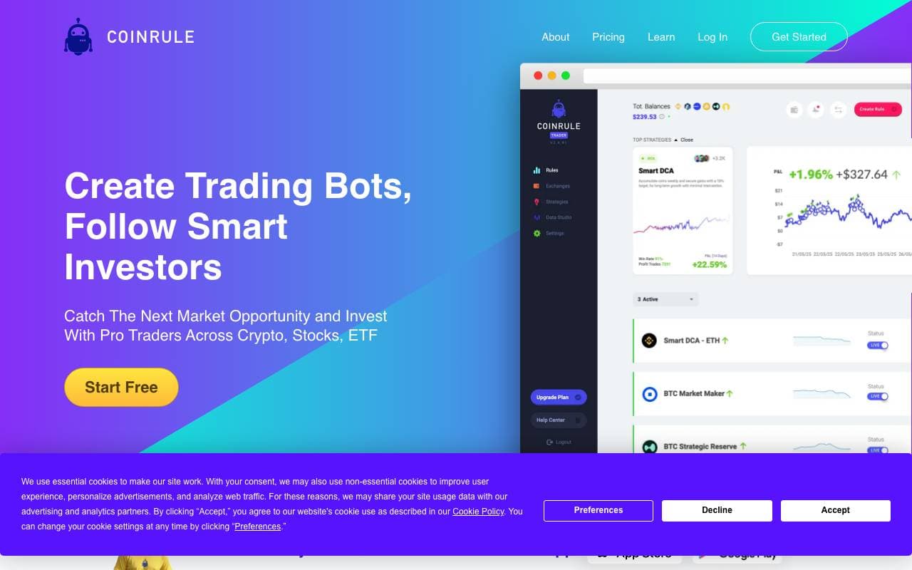 Coinrule interface preview