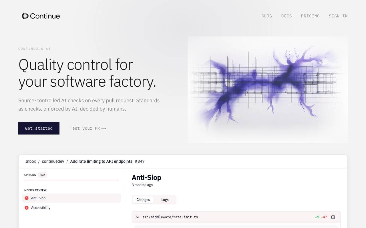Continue interface preview