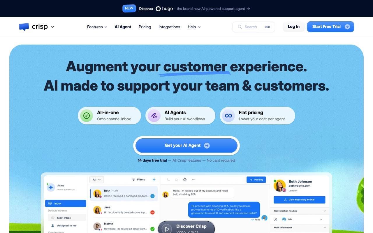Crisp interface preview