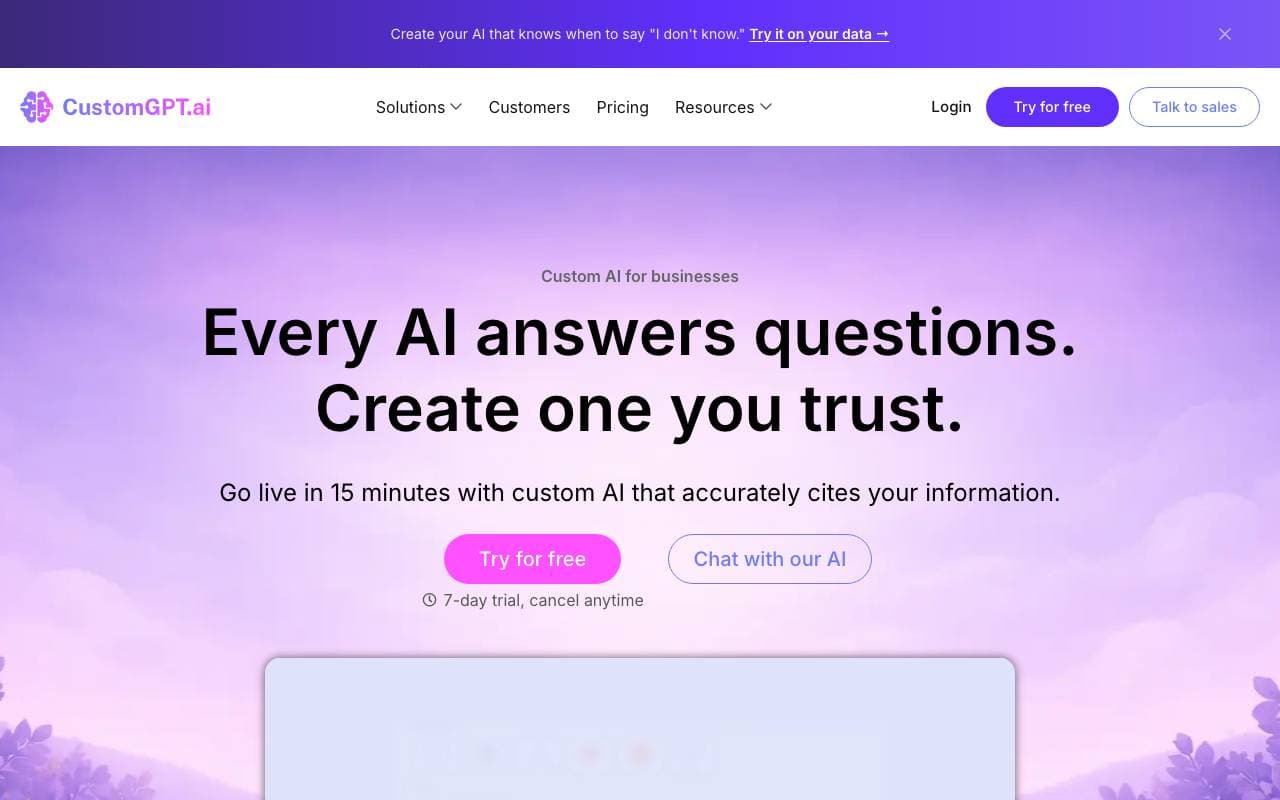 CustomGPT interface preview