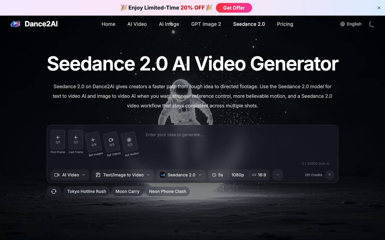 Dance2AI interface preview