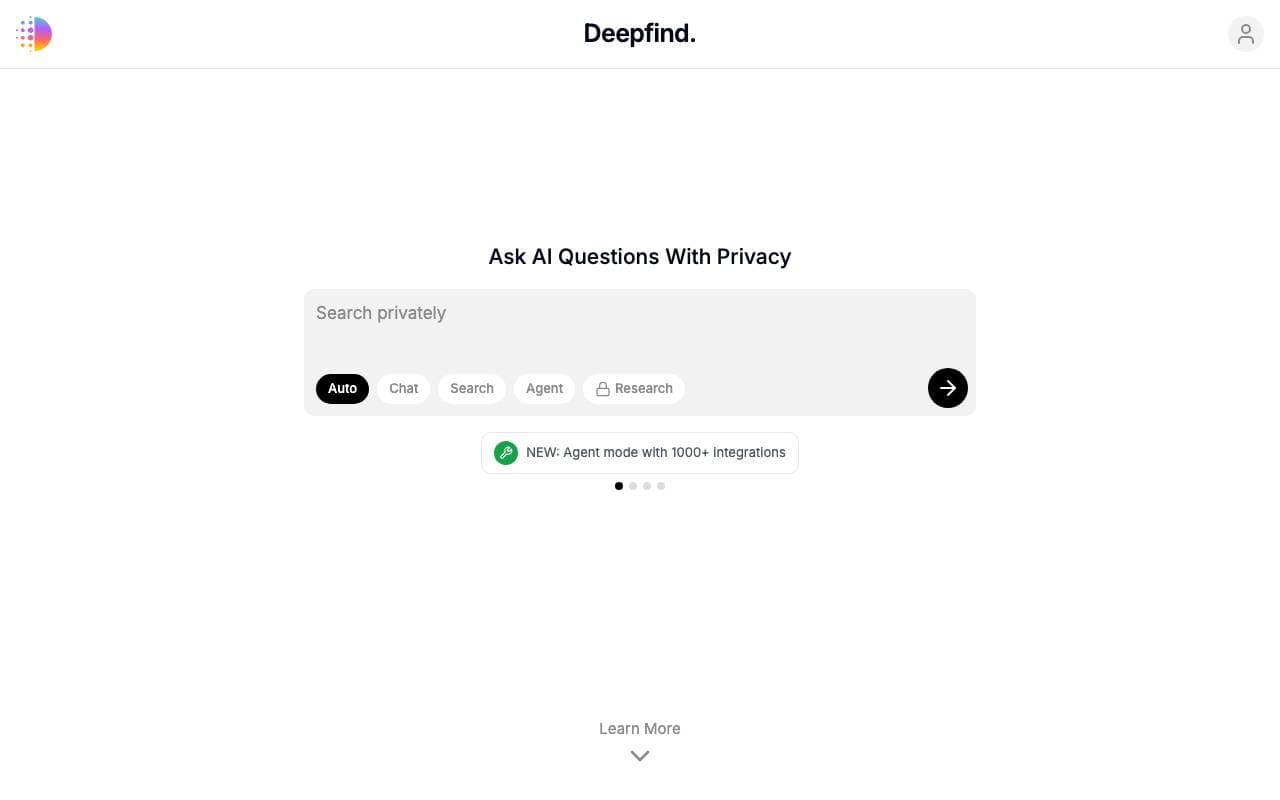 Deepfind interface preview