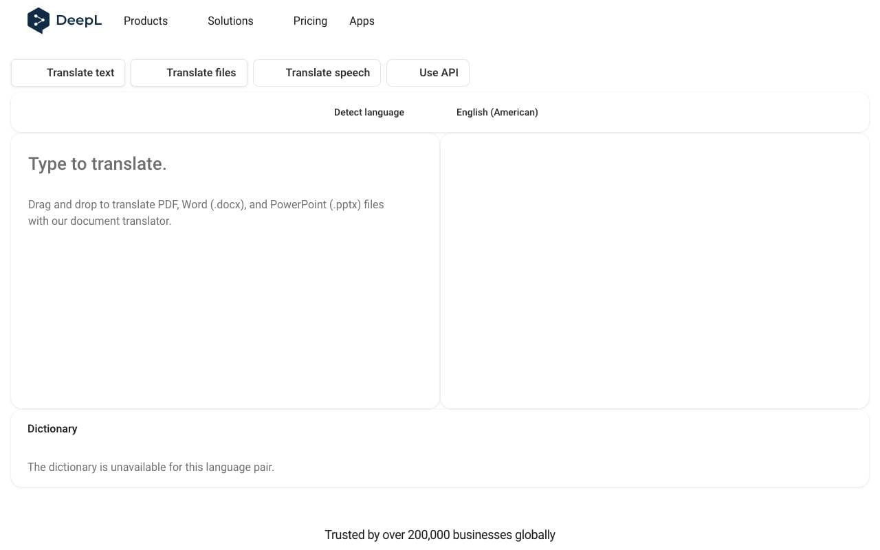 DeepL interface preview