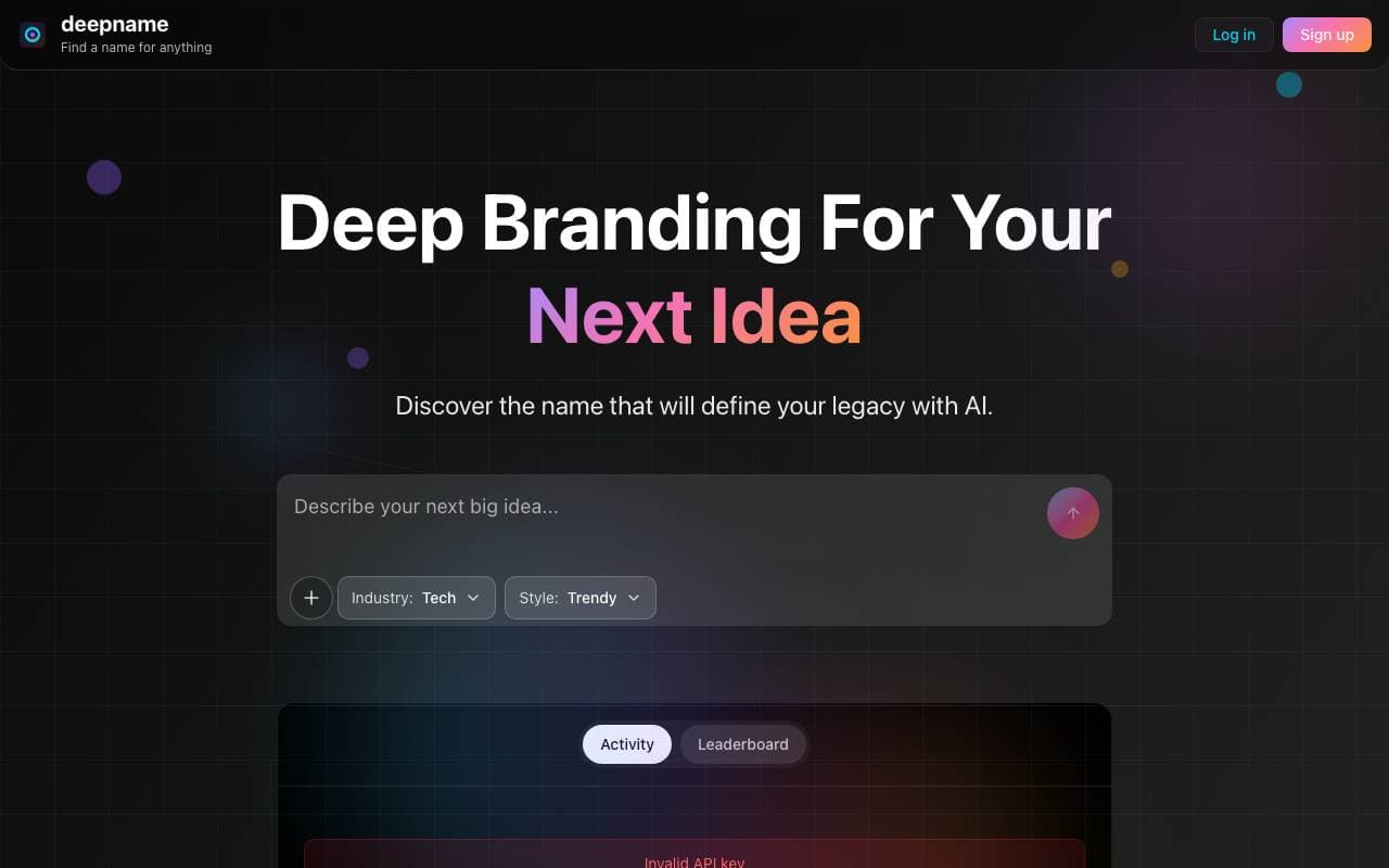 deepname interface preview