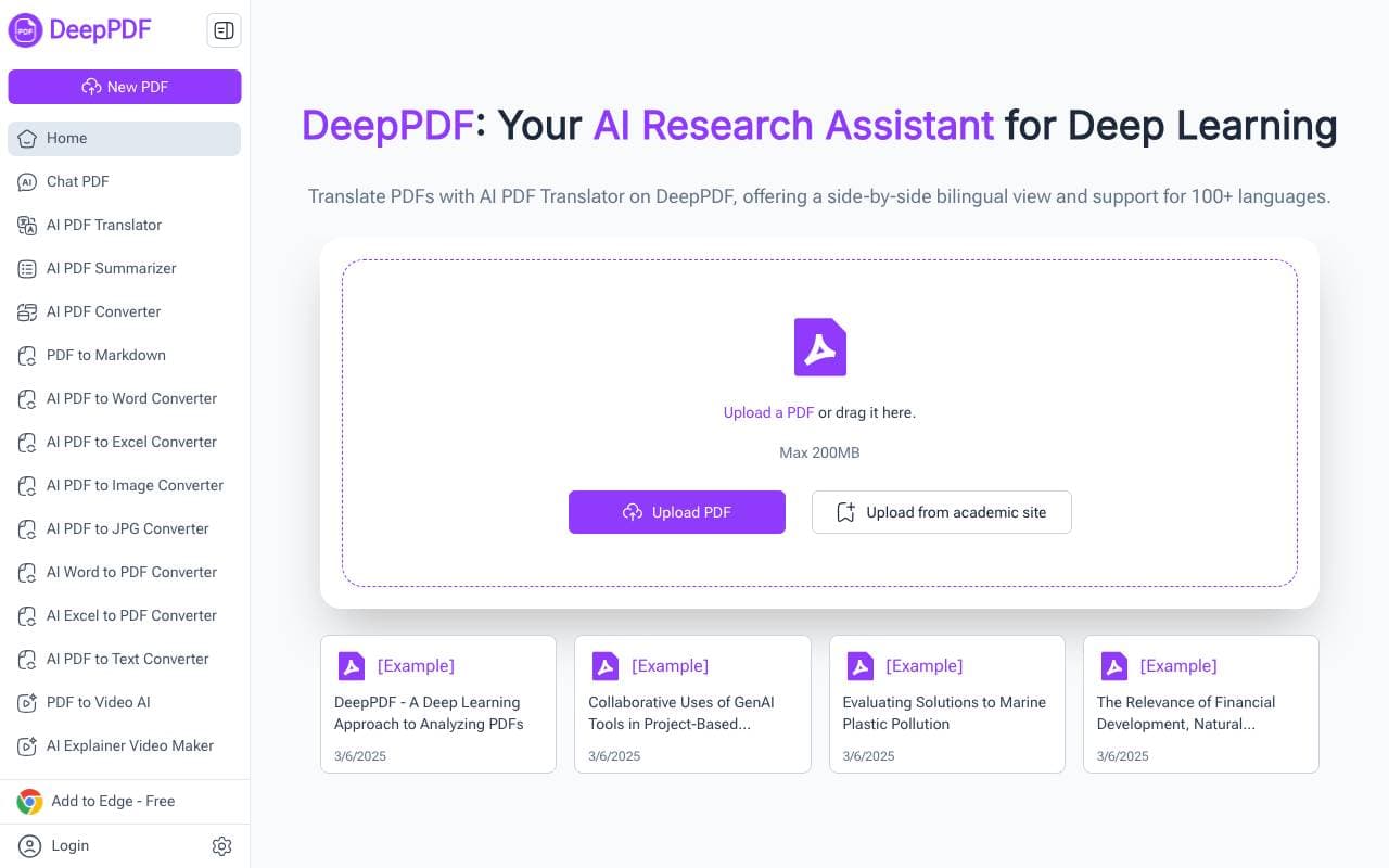 DeepPDF interface preview