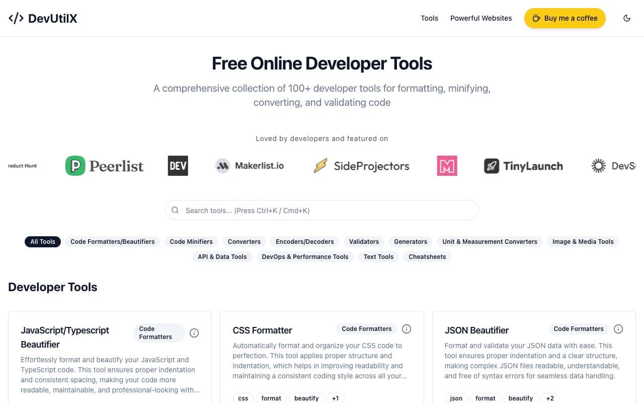 DevUtilX interface preview