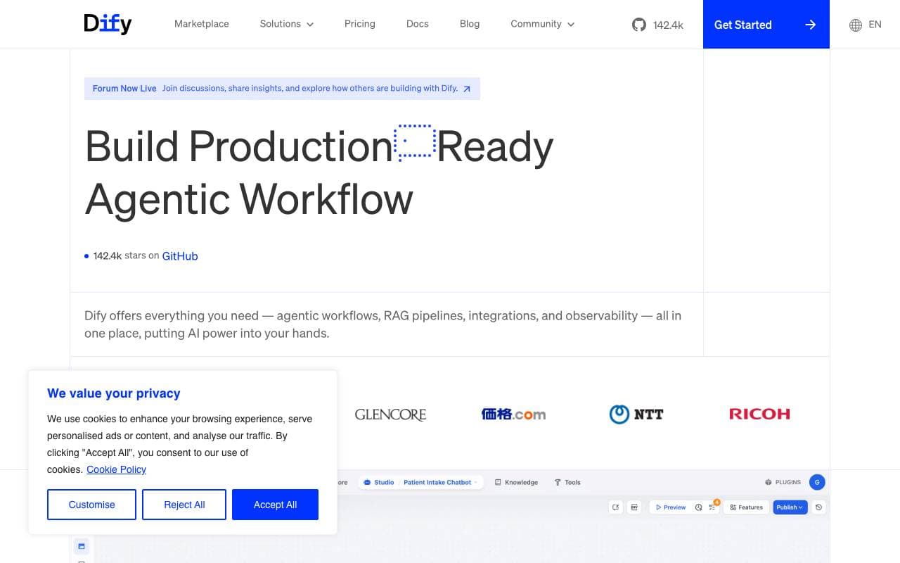 Dify interface preview
