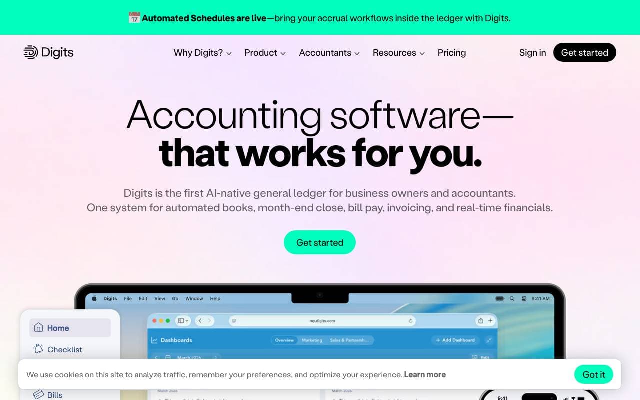Digits interface preview
