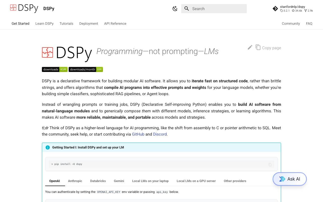 DSPy interface preview