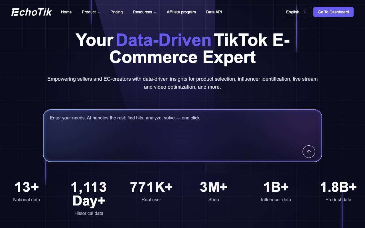 EchoTik interface preview