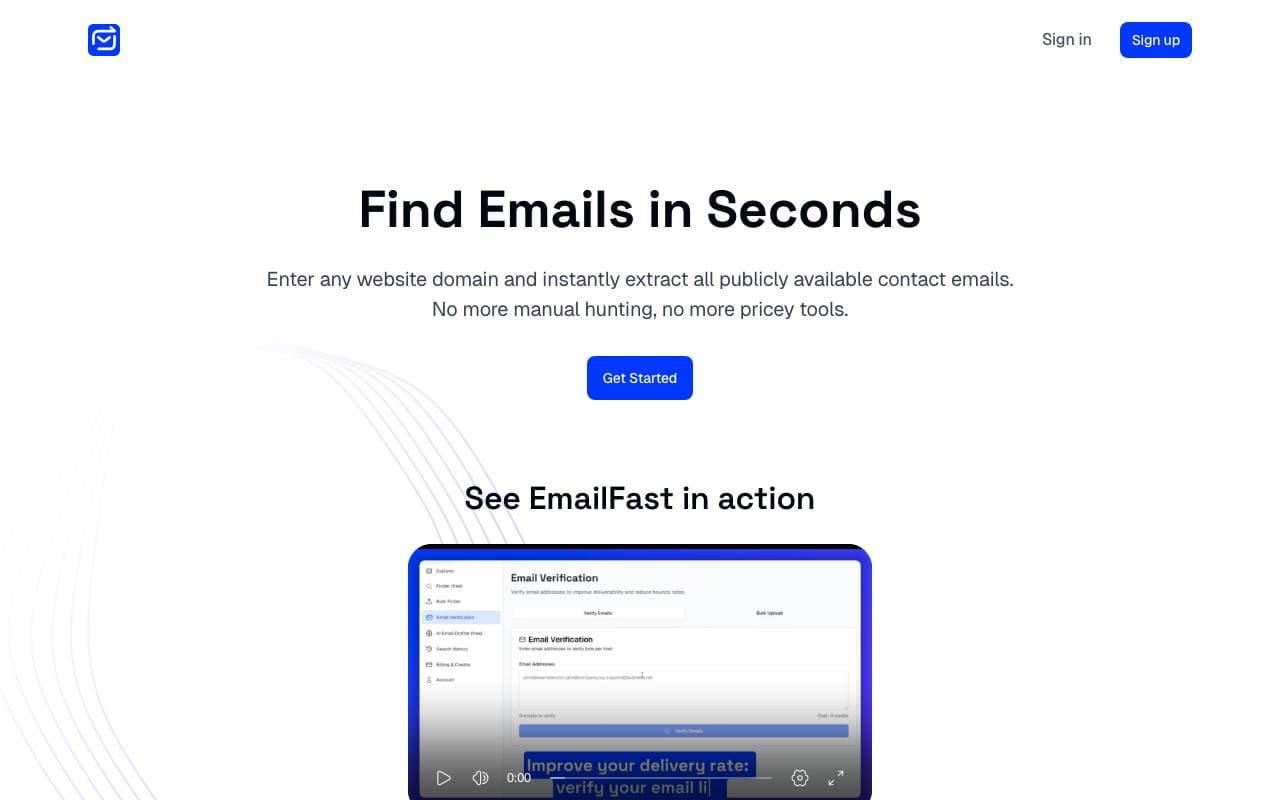 EmailFast interface preview
