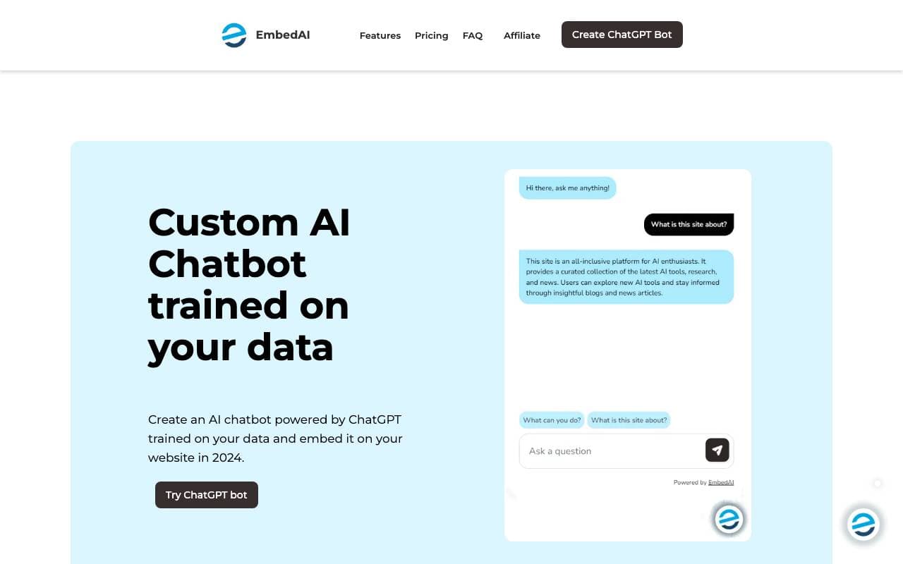 EmbedAI interface preview