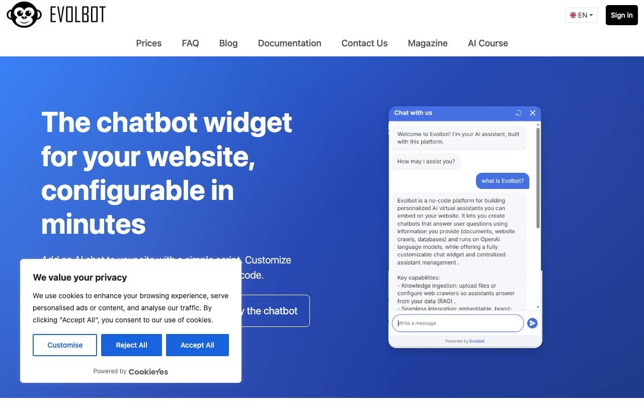 Evolbot interface preview