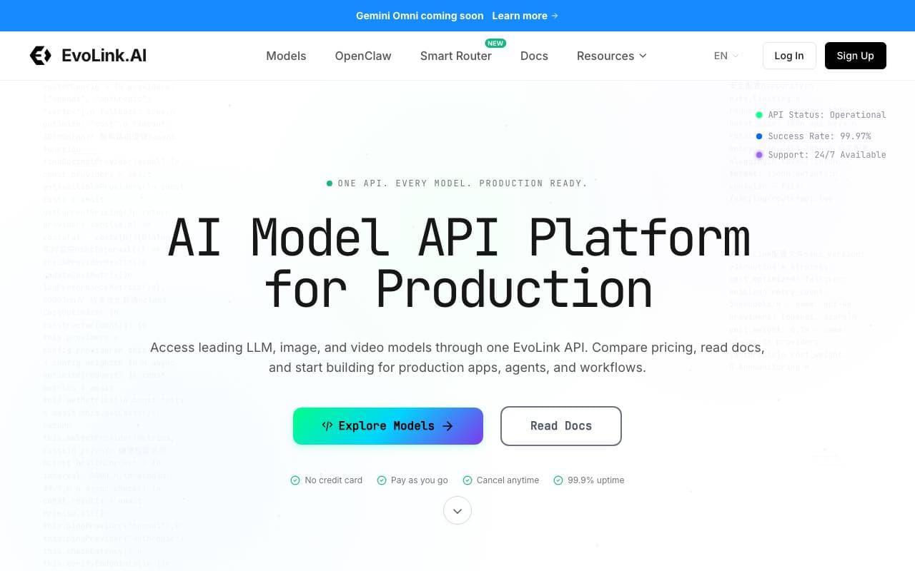 evolink interface preview