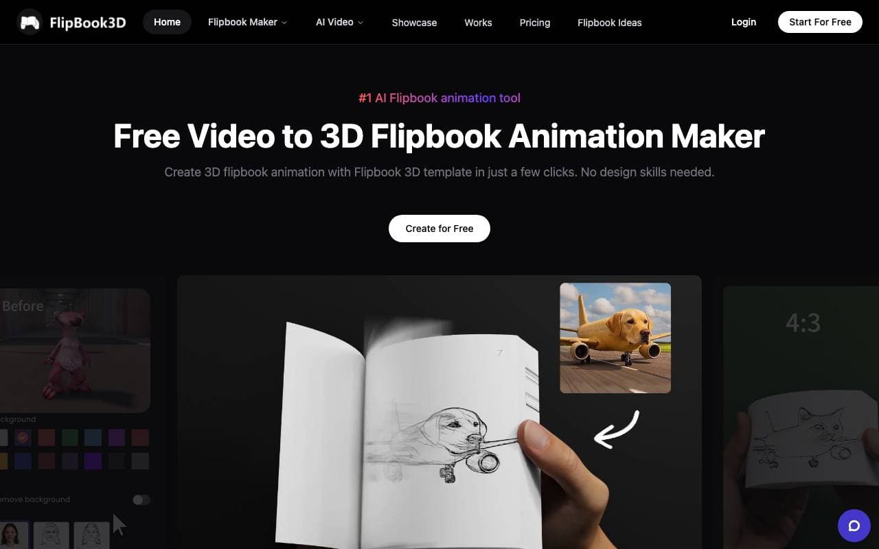 Flipbook3D interface preview