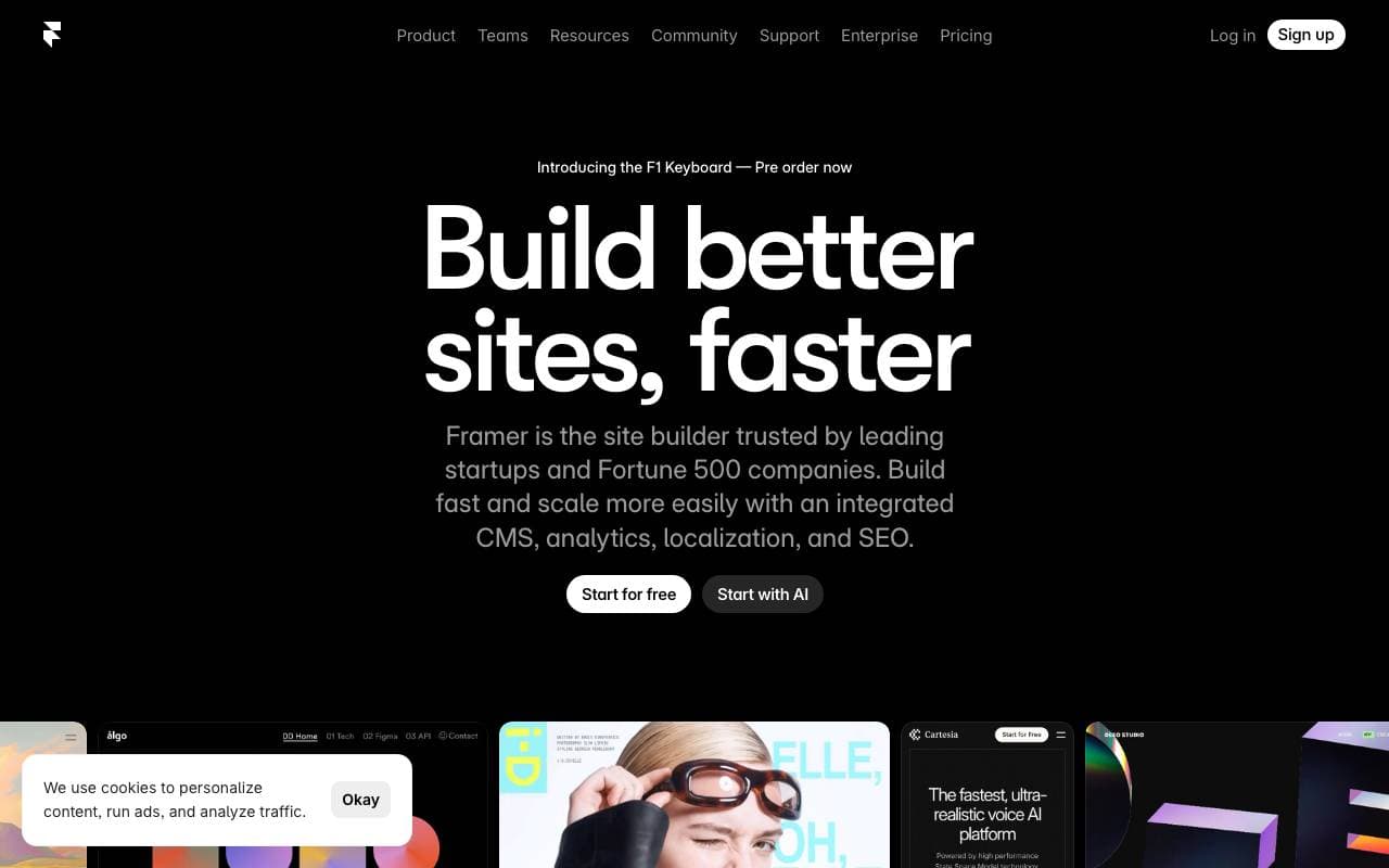 Framer interface preview