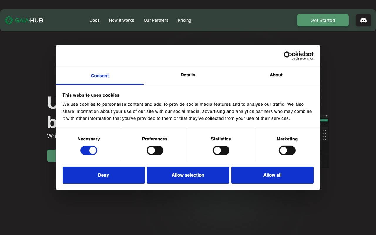 GaiaHub interface preview