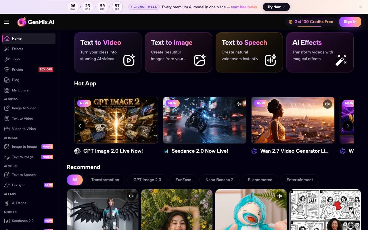 GenMix interface preview