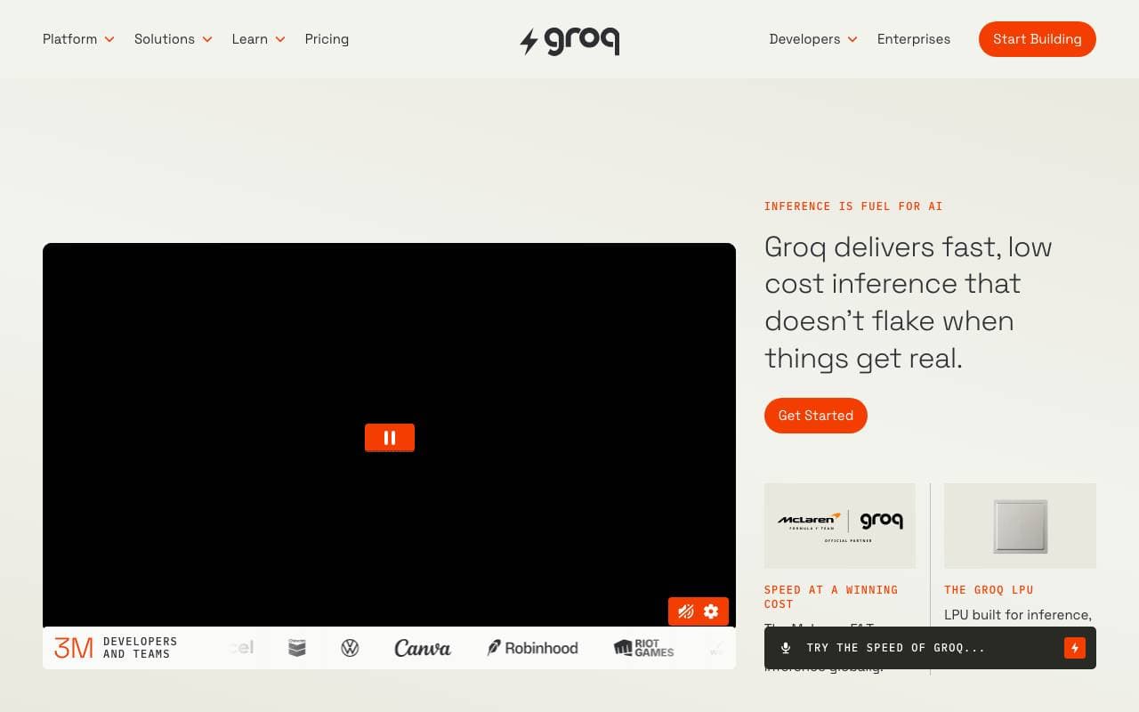 Groq interface preview